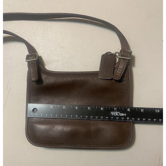 COACH Pocketbook Vintage Brown Leather Crossbody Bag Authentic Flap Close 9142 - Picture 13 of 15